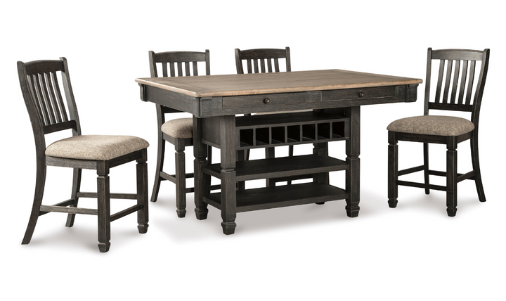Ashley Bolanburg Counter Height 4-Seater Dining Set with 4 Drawers-Jennifer Furniture