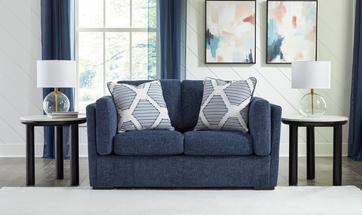 Ashley Evansley Fabric Loveseat With Reversible Cushions-Jennifer Furniture