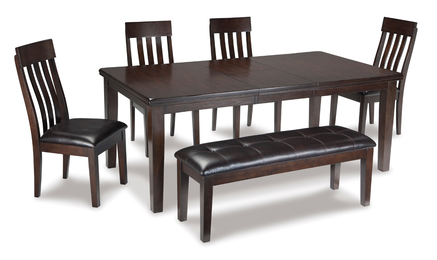 Ashley Haddigan 6-Seater Dining Set in Dark Brown-Jennifer Furniture 
