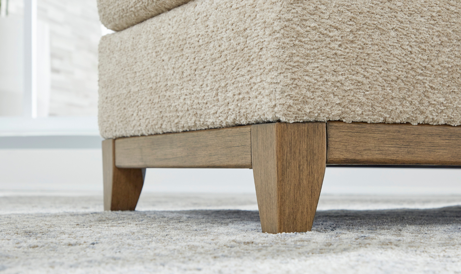 Ashley  Parklynn Stationary Fabric Living Room Set in Light Brown-Jennifer Furniture