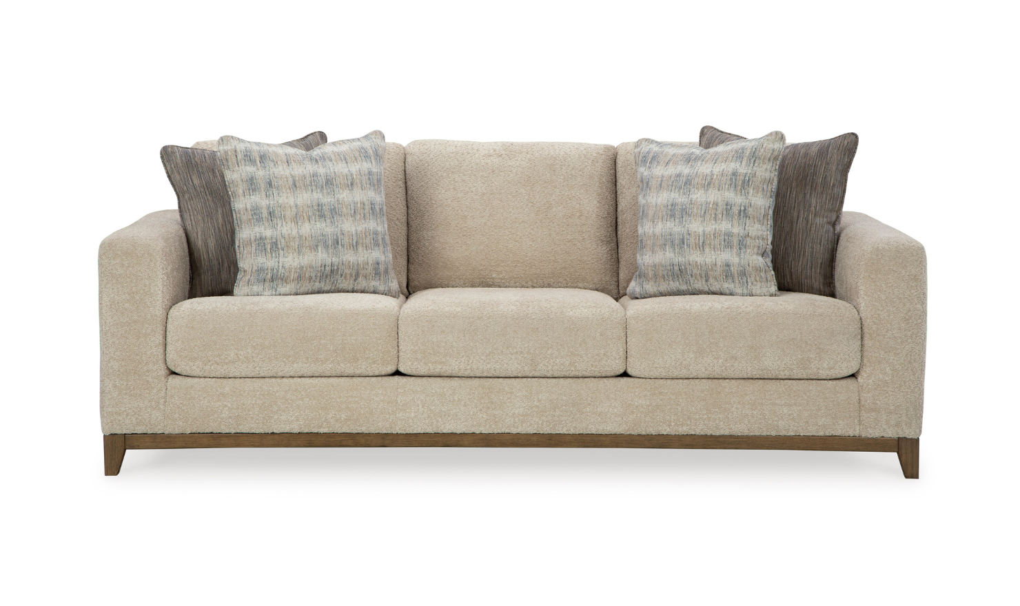 Ashley  Parklynn Stationary Fabric Living Room Set in Light Brown-Jennifer Furniture