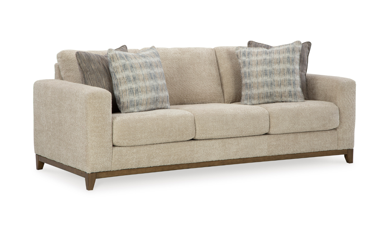 Ashley  Parklynn Stationary Fabric Living Room Set in Light Brown-Jennifer Furniture