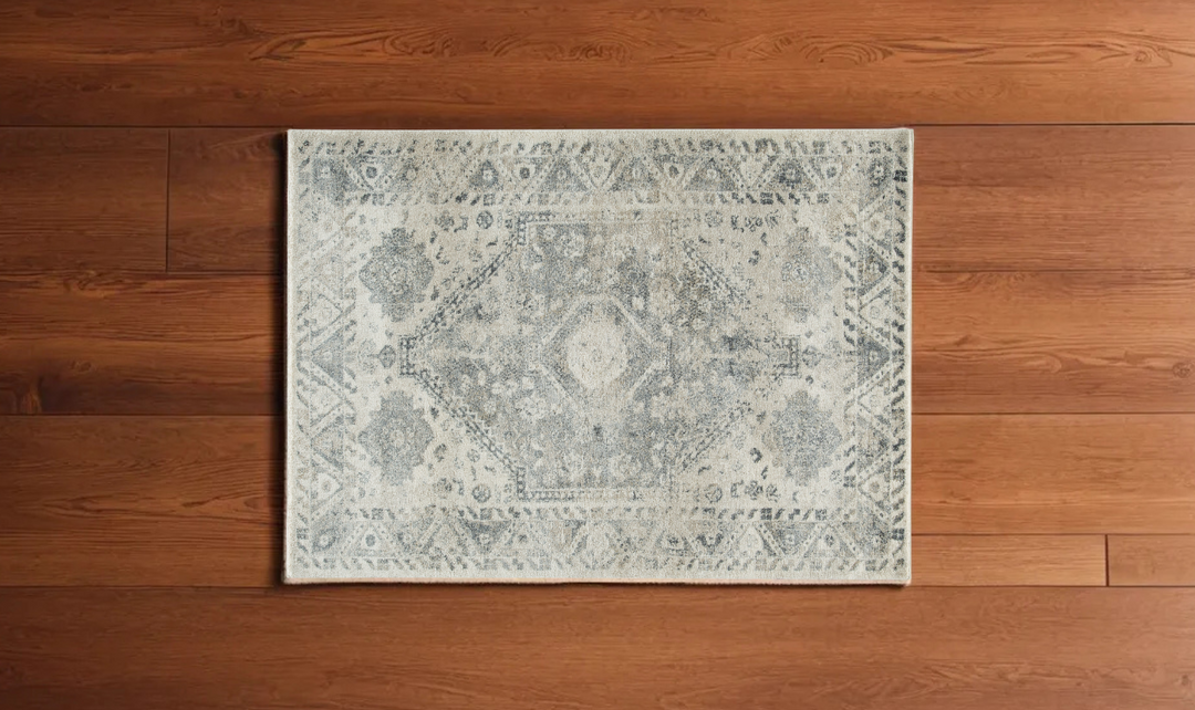 Ashley  Precia Traditional Medium Rug in Gray and Cream-Jennifer Furniture 