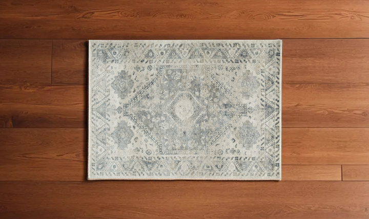 Ashley  Precia Traditional Medium Rug in Gray and Cream-Jennifer Furniture 