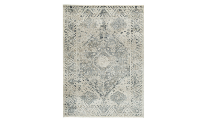 Ashley  Precia Traditional Medium Rug in Gray and Cream-Jennifer Furniture 