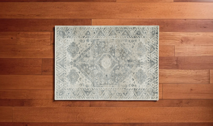 Ashley  Precia Traditional Medium Rug in Gray and Cream-Jennifer Furniture 