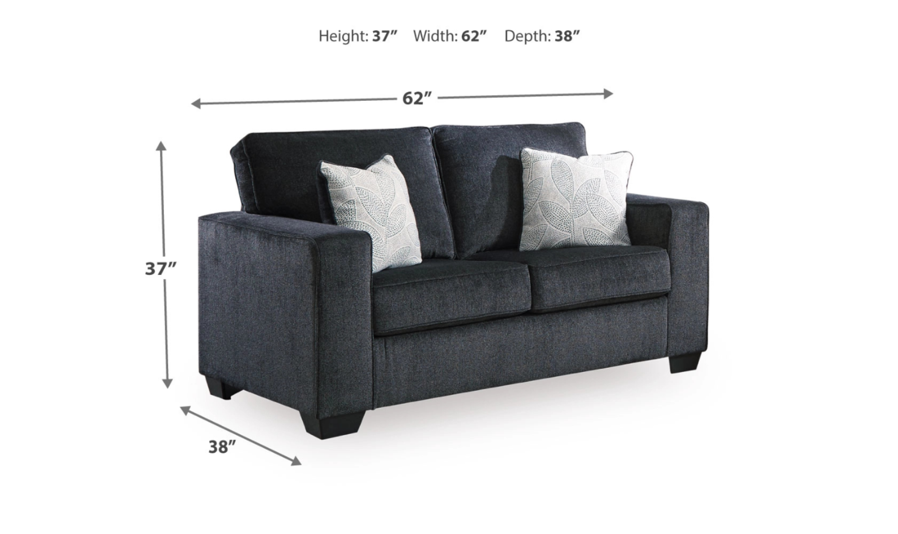 Ashley Altari Stationary Fabric Loveseat with 2 Pillows-Jennifer Furniture 