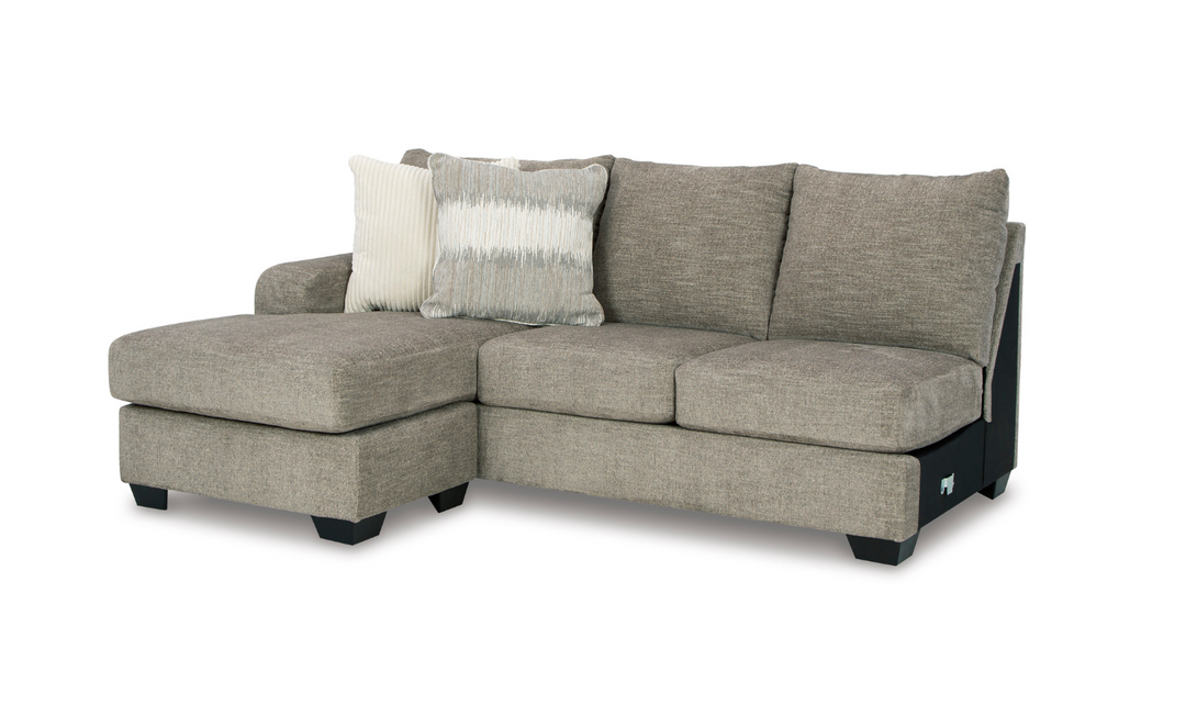 Ashley Creswell 2-Piece Polyester Sectional with Chaise in Stone