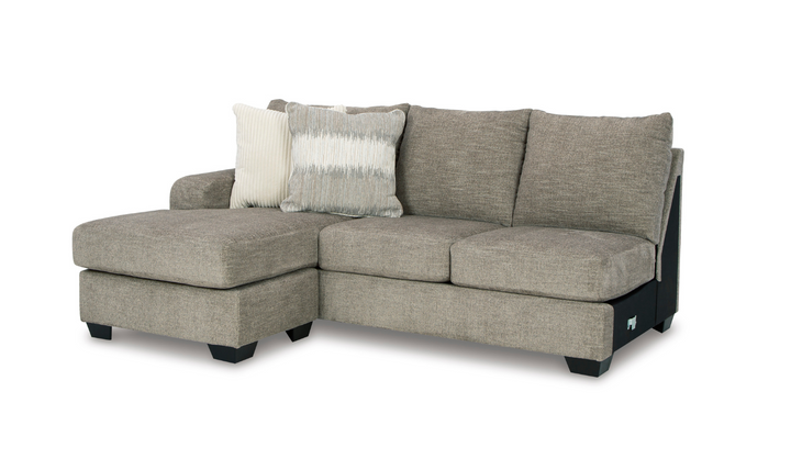Ashley Creswell 2-Piece Polyester Sectional with Chaise in Stone