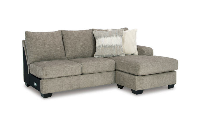 Modern Heritage Creswell 2-Piece Polyester Sectional with Chaise in Stone