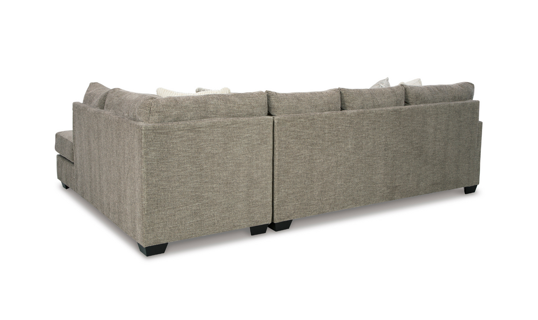 Ashley Creswell 2-Piece Polyester Sectional with Chaise in Stone