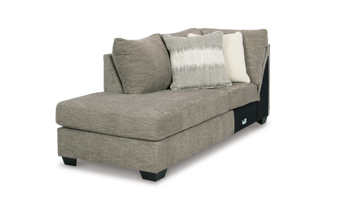 Ashley Creswell 2-Piece Polyester Sectional with Chaise in Stone