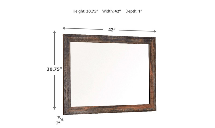 Ashley Drystan Mirror in Brown Rustic  Frame Finish-Jennifer Furniture