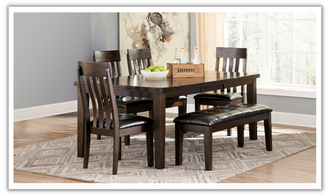 Ashley Haddigan 6-Seater Dining Set in Dark Brown-Jennifer Furniture 