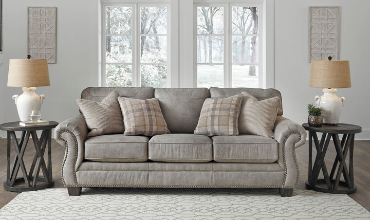 Ashley Olsberg 3-Seater Fabric Sofa in Light Gray-Jennifer Furniture