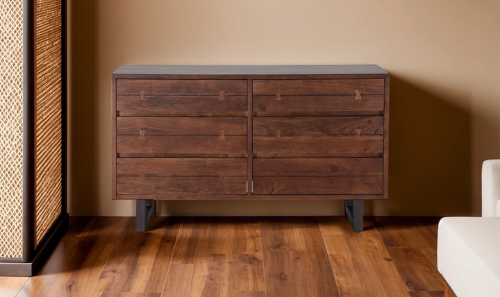 Aspen 58" Six Drawer Dresser With Steel base-Jennifer Furniture