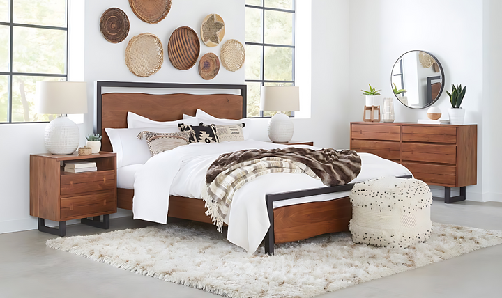 Aspen 58" Six Drawer Dresser With Steel base-Jennifer Furniture