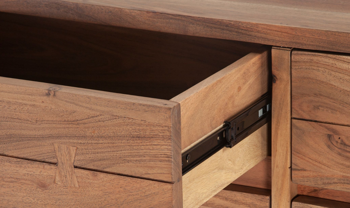 Aspen 58" Six Drawer Dresser With Steel base-Jennifer Furniture