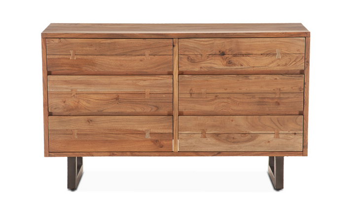 Aspen 58" Six Drawer Dresser With Steel base-Jennifer Furniture