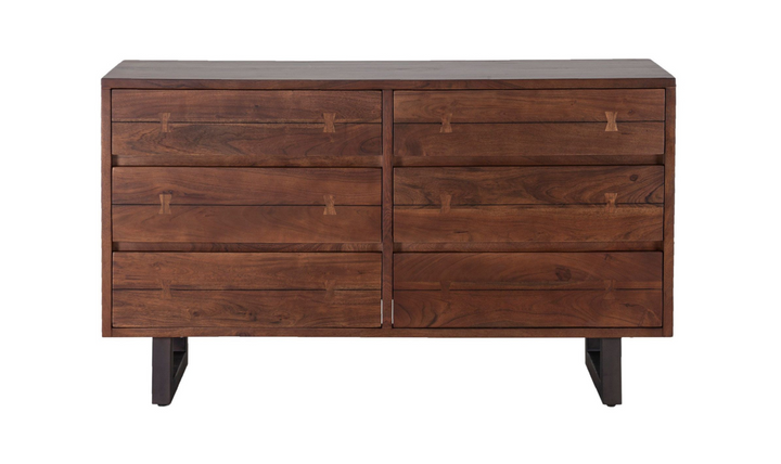 Aspen 58" Six Drawer Dresser With Steel base-Jennifer Furniture