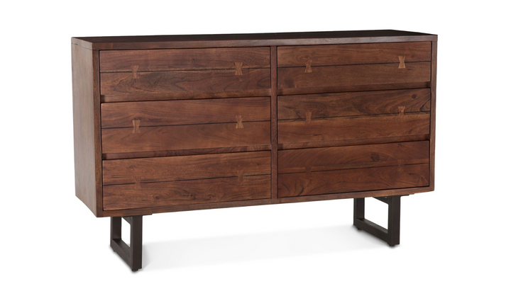 Aspen 58" Six Drawer Dresser With Steel base-Jennifer Furniture