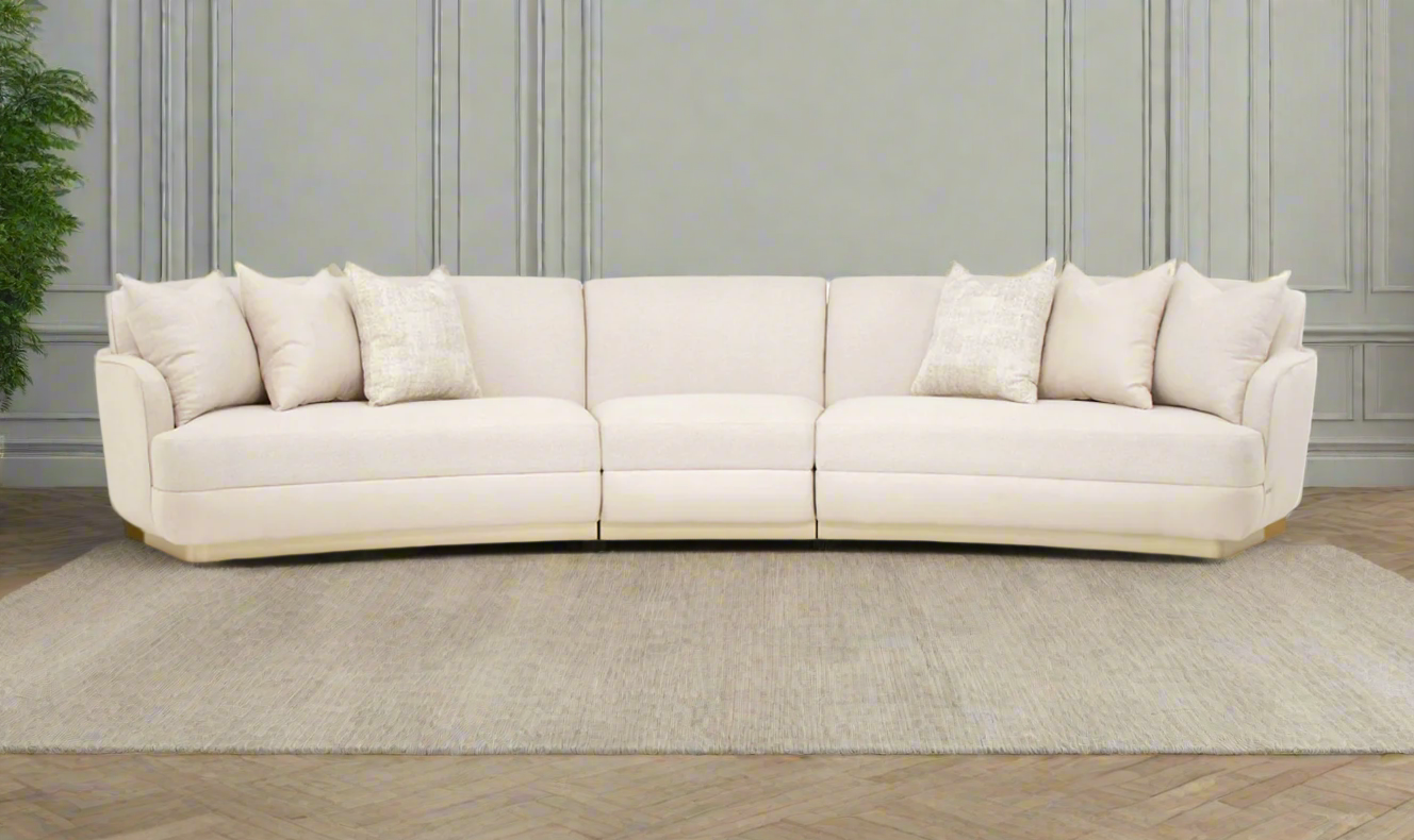 AICO Aurora Fabric Moonlight Sectional with Track Arms