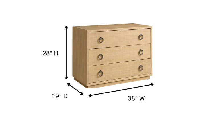 Avaline Ghizzano 3 Drawer Chest  With Adjustable Levers