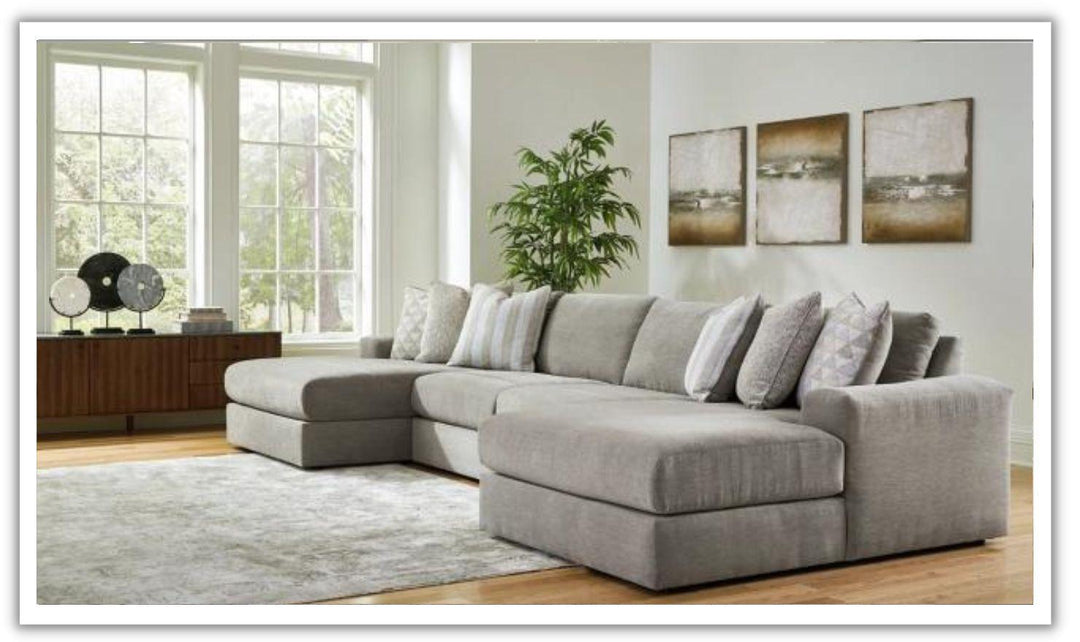 Modern Heritage Avaliyah 4-Piece L-Shaped Double Chaise Sectional