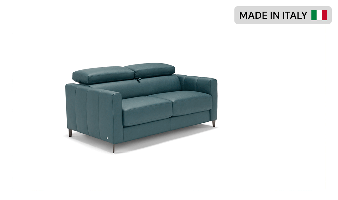 Klaussner Italia Avelina 2 Seater Leather Sleeper Sofa with Adjustable Headrest