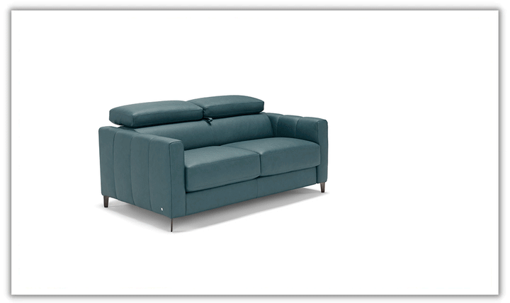 Avelina 2 Seater Leather Sleeper Sofa with Adjustable Headrest