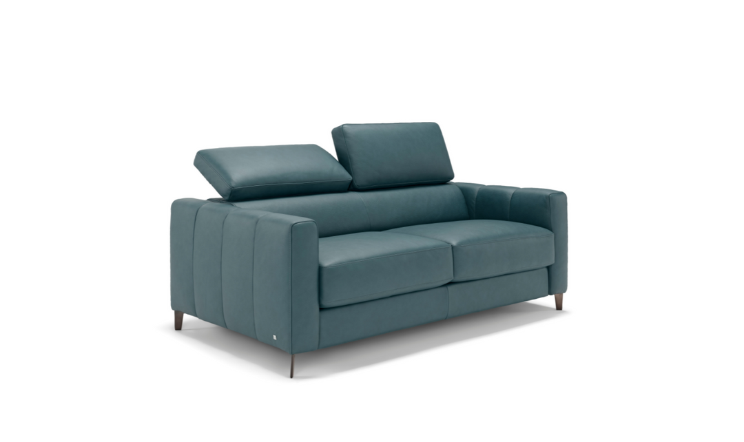 Avelina 2 Seater Leather Sleeper Sofa with Adjustable Headrest