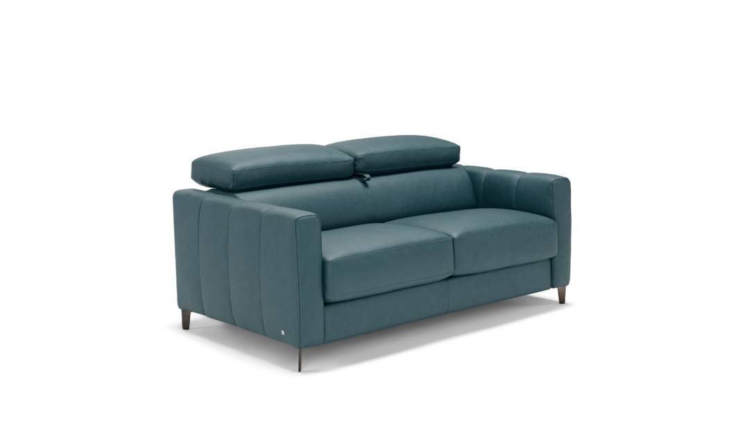Avelina 2 Seater Leather Sleeper Sofa with Adjustable Headrest