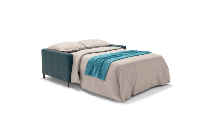 Avelina 2 Seater Leather Sleeper Sofa with Adjustable Headrest