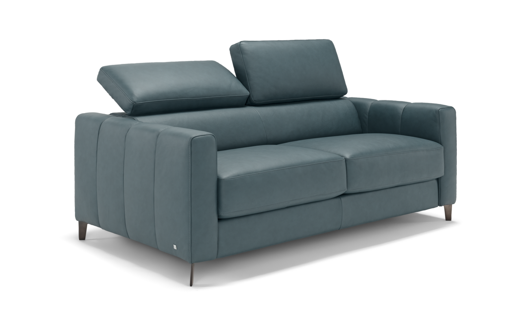 Avelina 2 Seater Leather Sleeper Sofa with Adjustable Headrest-Jennifer Furniture