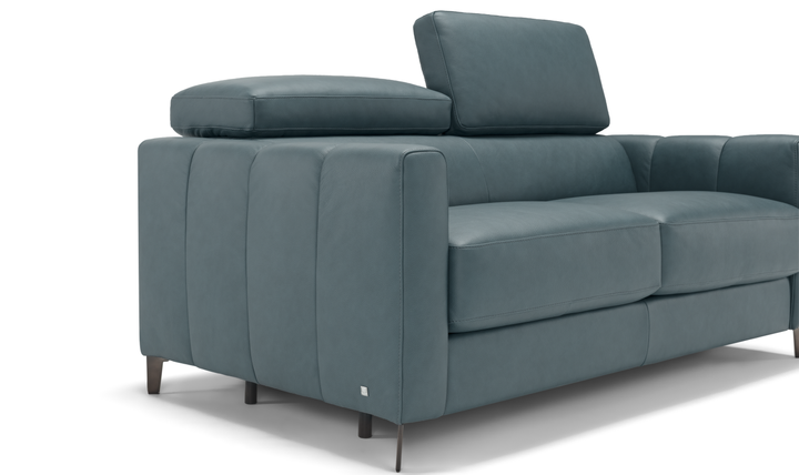 Avelina 2 Seater Leather Sleeper Sofa with Adjustable Headrest-Jennifer Furniture