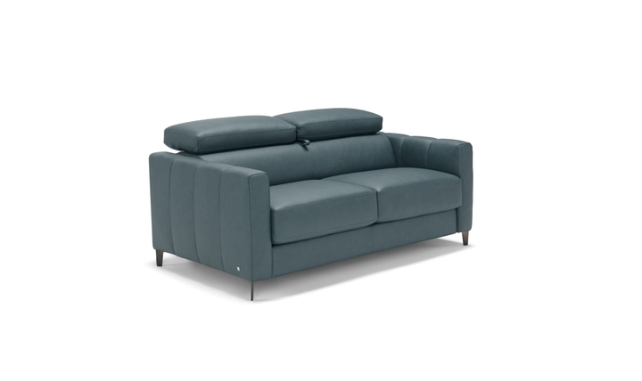 Avelina 2 Seater Leather Sleeper Sofa with Adjustable Headrest-Jennifer Furniture