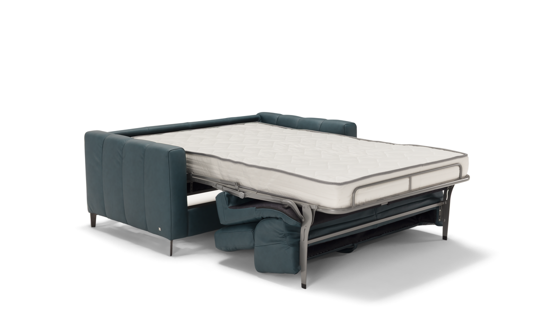 Avelina 2 Seater Leather Sleeper Sofa with Adjustable Headrest-Jennifer Furniture