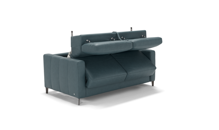 Avelina 2 Seater Leather Sleeper Sofa with Adjustable Headrest-Jennifer Furniture