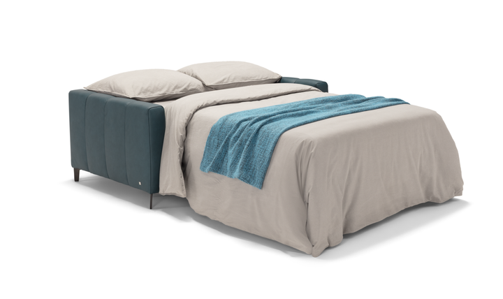 Avelina 2 Seater Leather Sleeper Sofa with Adjustable Headrest-Jennifer Furniture