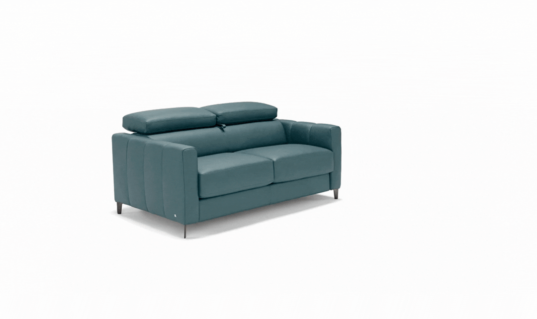 Avelina 2 Seater Leather Sleeper Sofa with Adjustable Headrest-Jennifer Furniture