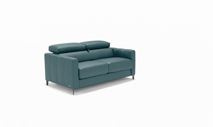 Avelina 2 Seater Leather Sleeper Sofa with Adjustable Headrest-Jennifer Furniture