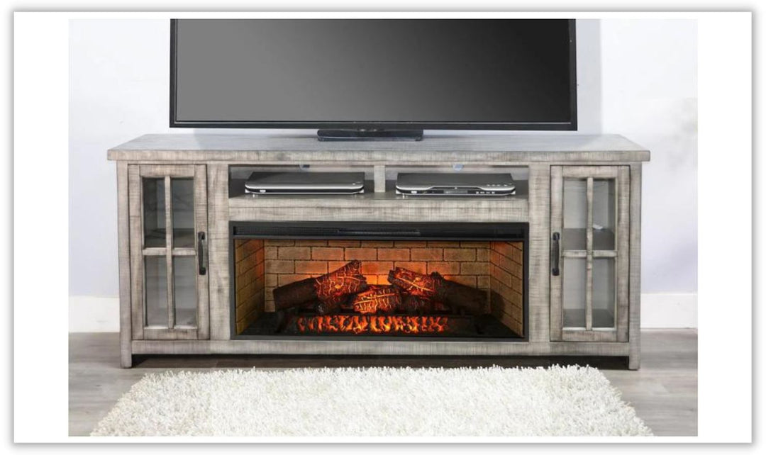 Sunny Designs 76" TV Console w/ Fireplace Option
