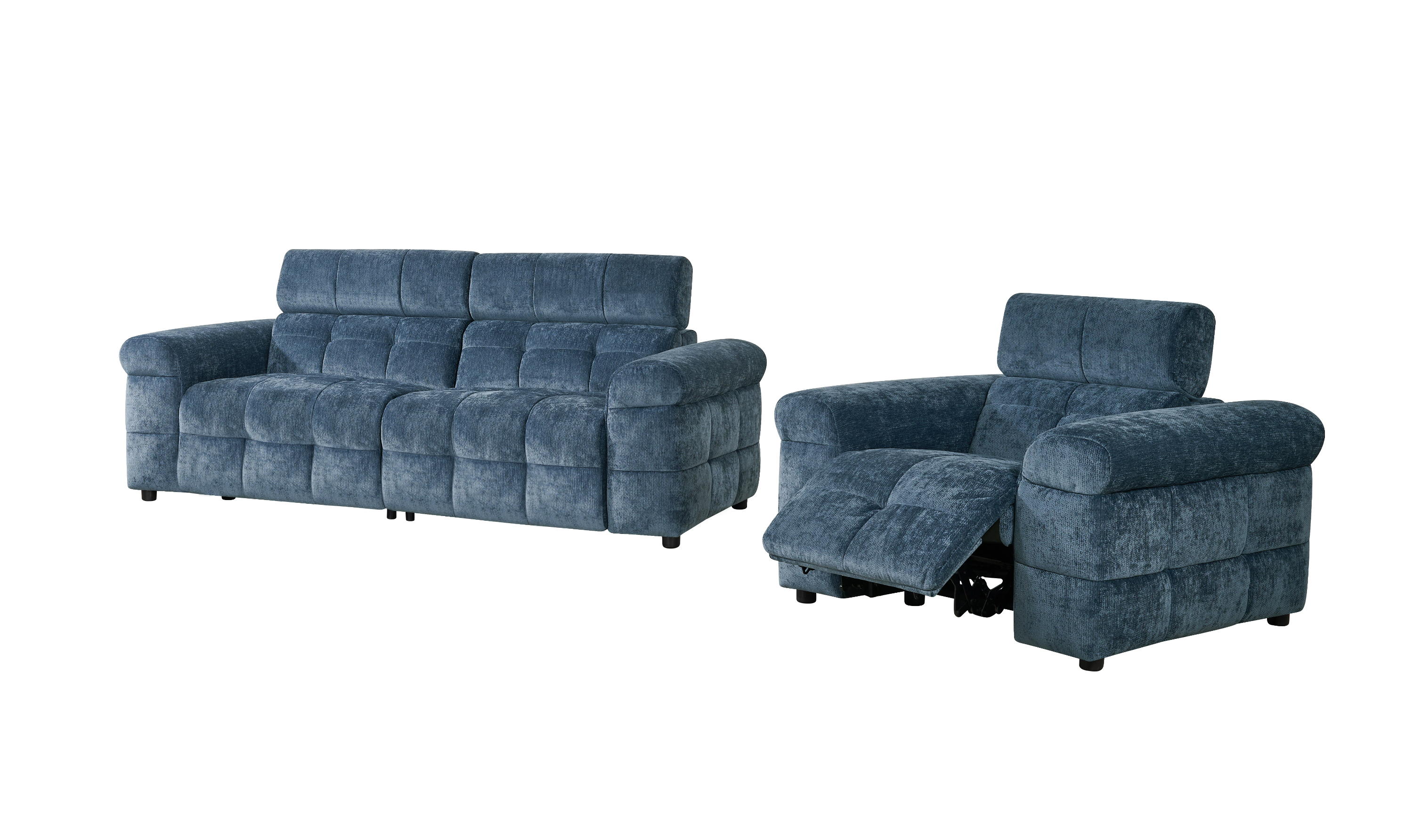 Klaussner Soffio Fabric Navy Blue Living Room 3pc Set