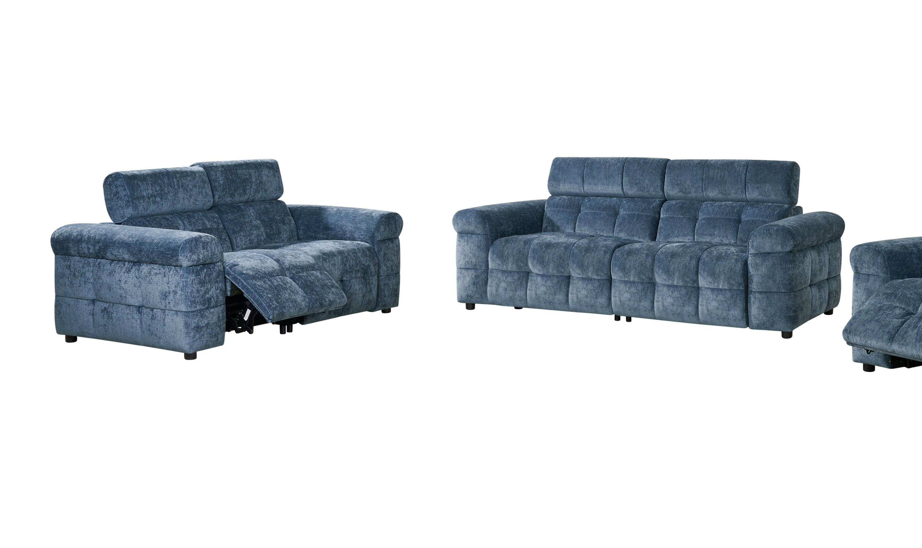 Klaussner Soffio Fabric Navy Blue Living Room 3pc Set