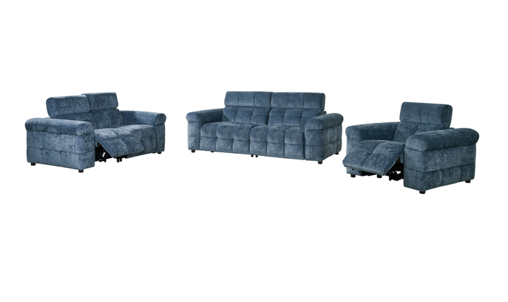Klaussner Soffio Fabric Navy Blue Living Room Set