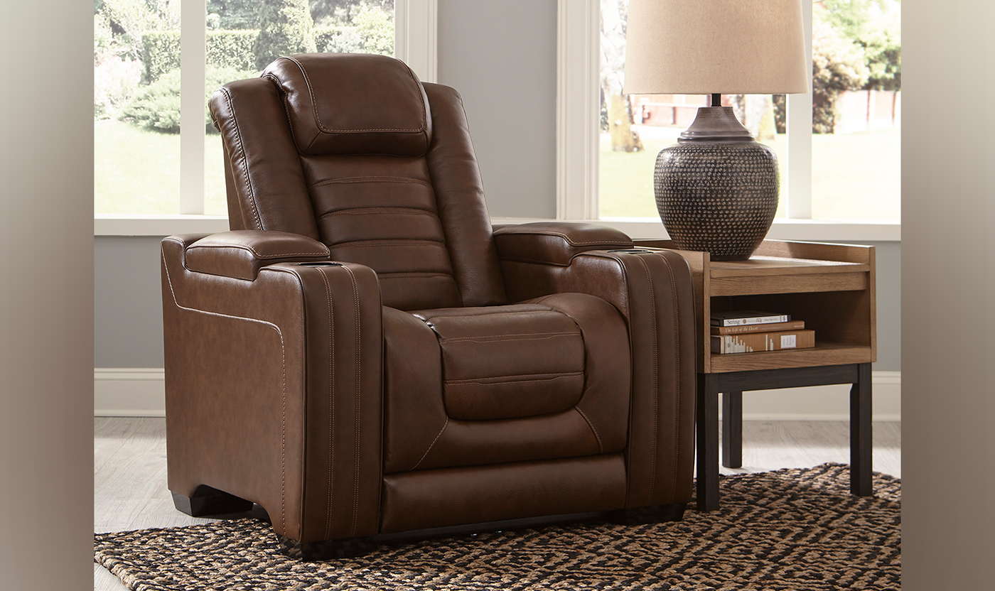 Backtrack Power Recliner Chair in Leather
