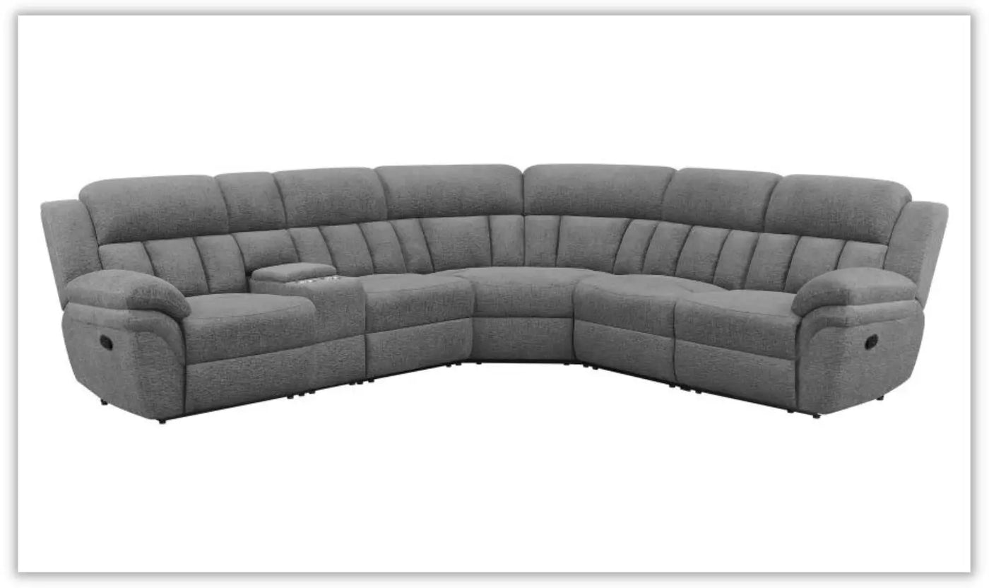 Bahrain 6-piece Charcoal Upholstered Power Sectional