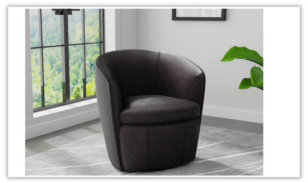 Barolo Leather Swivel Club Chair