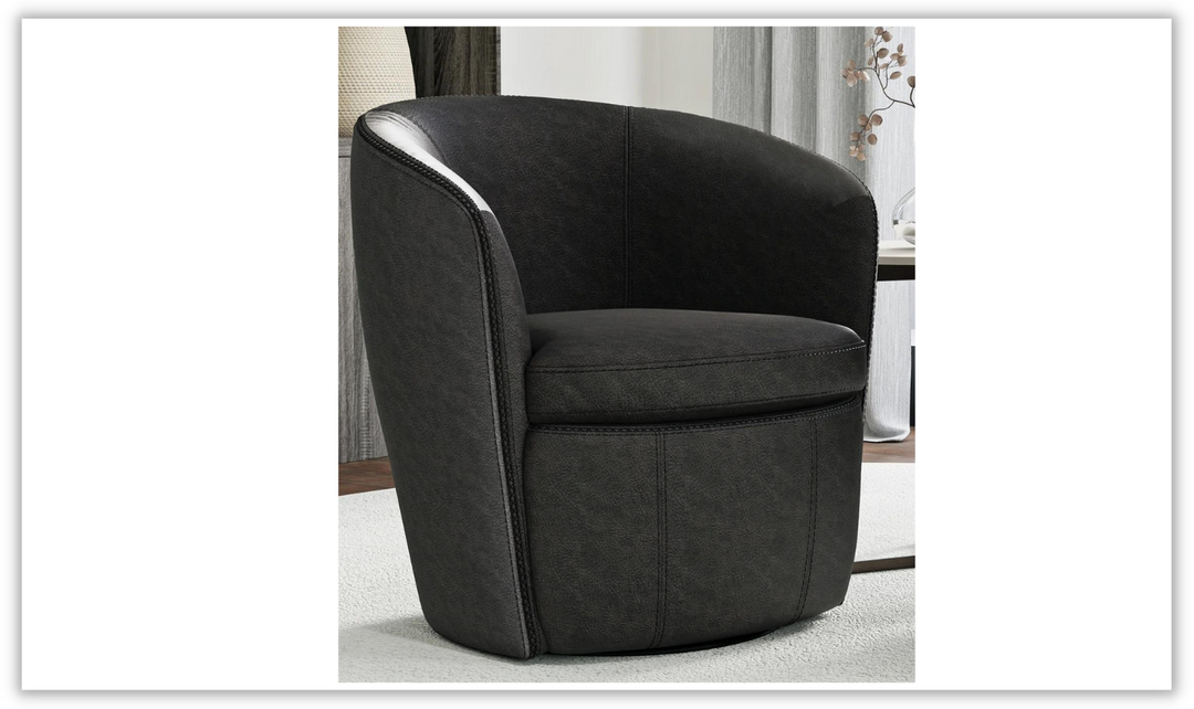 Barolo Leather Swivel Club Chair