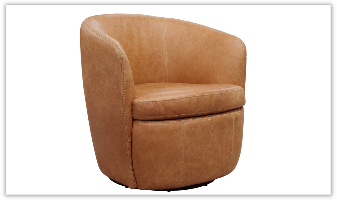 Barolo Leather Swivel Club Chair